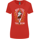Muay Thai Fighter Warrior MMA Martial Arts Womens Wider Cut T-Shirt Red