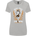 Muay Thai Fighter Warrior MMA Martial Arts Womens Wider Cut T-Shirt Sports Grey