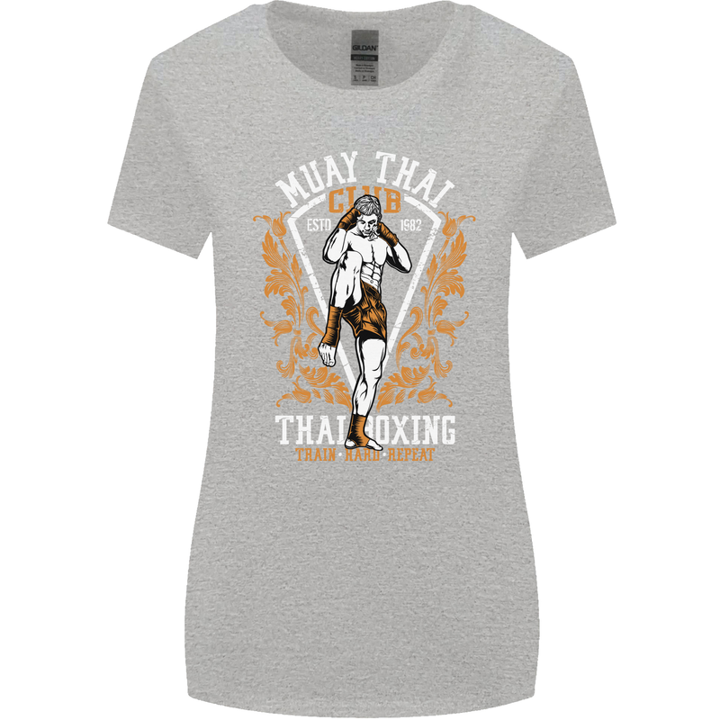 Muay Thai Fighter Warrior MMA Martial Arts Womens Wider Cut T-Shirt Sports Grey