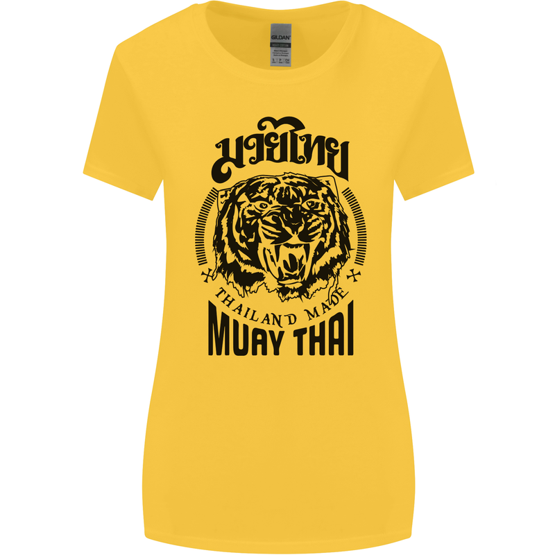 Muay Thai Fighter Warrior MMA Martial Arts Womens Wider Cut T-Shirt Yellow