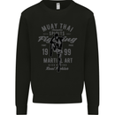 Muay Thai Fighting MMA Martial Arts Gym Mens Sweatshirt Jumper Black