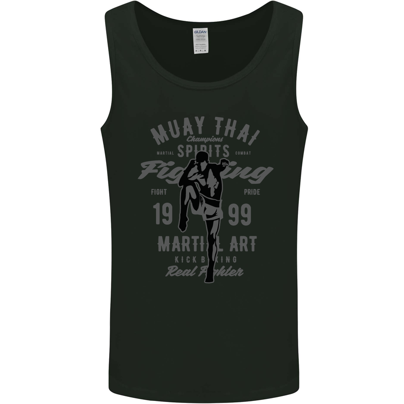 Muay Thai Fighting MMA Martial Arts Gym Mens Vest Tank Top Black