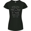 Muay Thai Fighting MMA Martial Arts Gym Womens Petite Cut T-Shirt Black