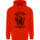 Muay Thai Full Contact Martial Arts MMA Childrens Kids Hoodie Bright Red