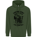 Muay Thai Full Contact Martial Arts MMA Childrens Kids Hoodie Forest Green