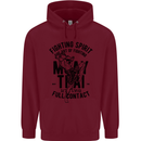 Muay Thai Full Contact Martial Arts MMA Childrens Kids Hoodie Maroon