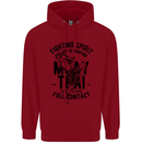 Muay Thai Full Contact Martial Arts MMA Childrens Kids Hoodie Red