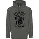 Muay Thai Full Contact Martial Arts MMA Childrens Kids Hoodie Storm Grey
