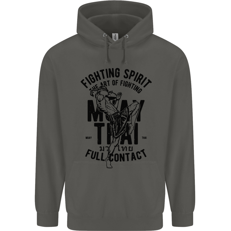 Muay Thai Full Contact Martial Arts MMA Childrens Kids Hoodie Storm Grey