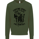 Muay Thai Full Contact Martial Arts MMA Kids Sweatshirt Jumper Forest Green