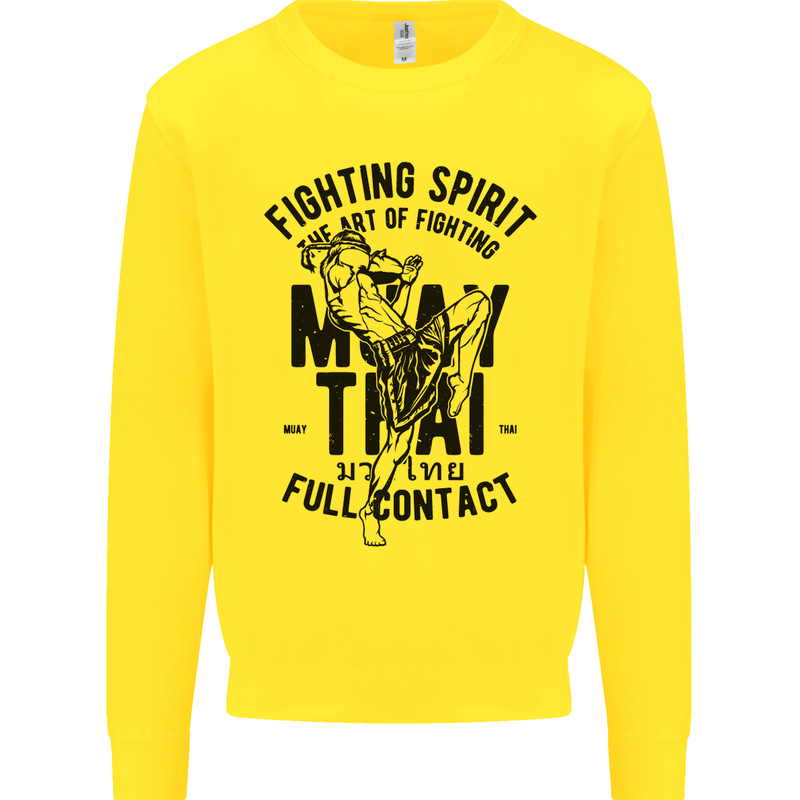 Muay Thai Full Contact Martial Arts MMA Kids Sweatshirt Jumper Yellow