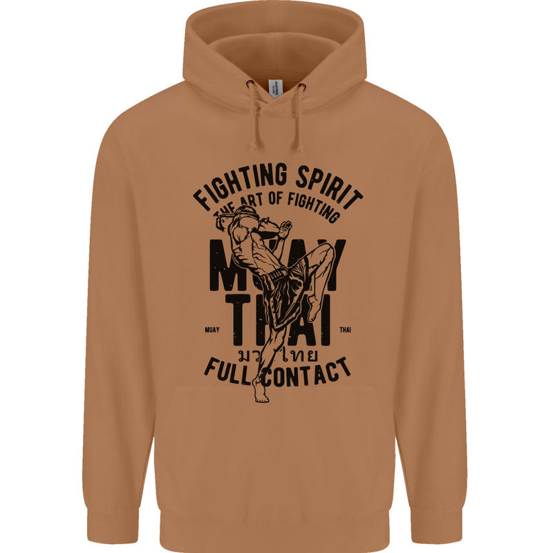 Muay Thai Full Contact Martial Arts MMA Mens 80% Cotton Hoodie Caramel Latte