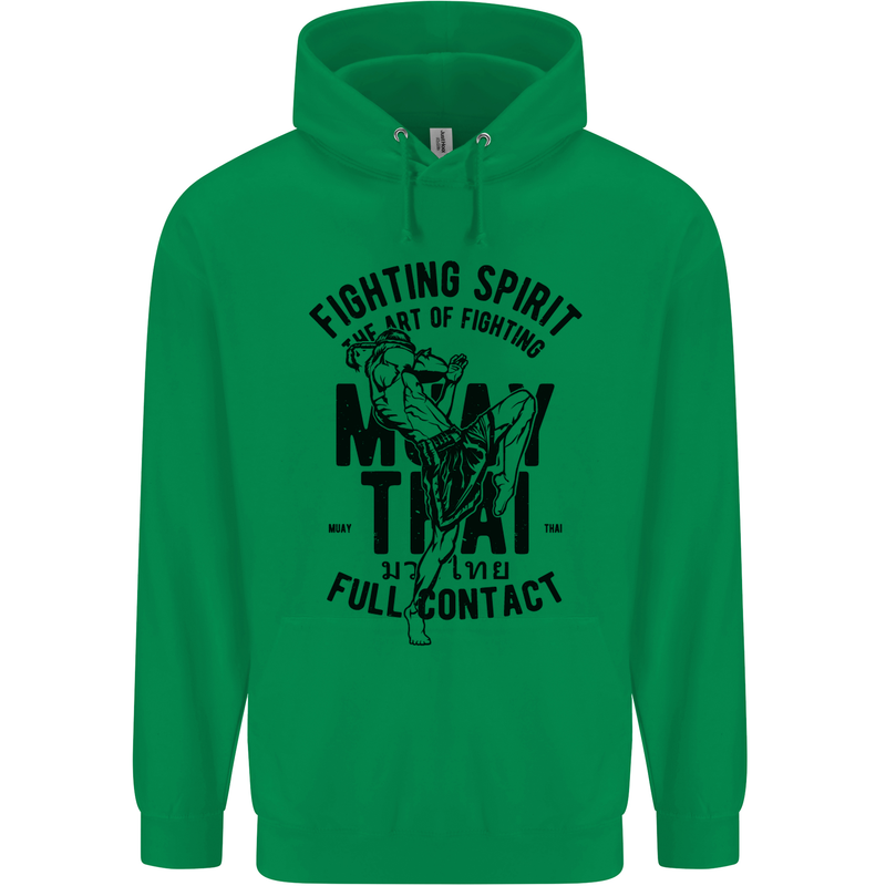 Muay Thai Full Contact Martial Arts MMA Mens 80% Cotton Hoodie Irish Green