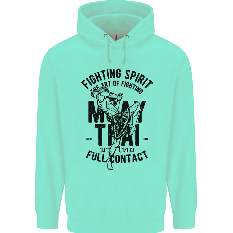 Muay Thai Full Contact Martial Arts MMA Mens 80% Cotton Hoodie Peppermint