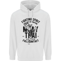 Muay Thai Full Contact Martial Arts MMA Mens 80% Cotton Hoodie White