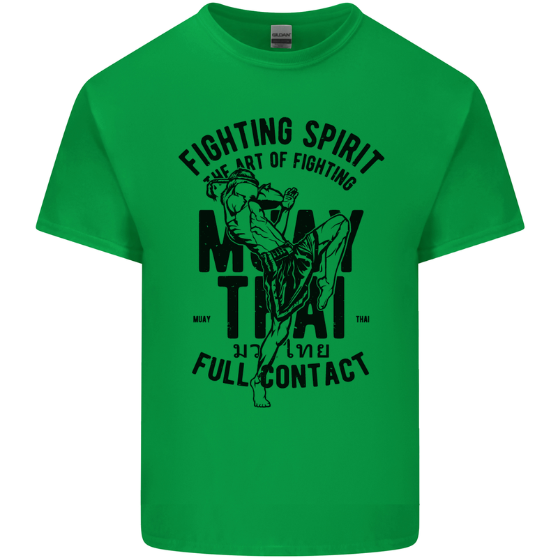 Muay Thai Full Contact Martial Arts MMA Mens Cotton T-Shirt Tee Top Irish Green