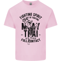 Muay Thai Full Contact Martial Arts MMA Mens Cotton T-Shirt Tee Top Light Pink