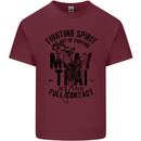 Muay Thai Full Contact Martial Arts MMA Mens Cotton T-Shirt Tee Top Maroon
