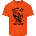 Muay Thai Full Contact Martial Arts MMA Mens Cotton T-Shirt Tee Top Orange