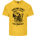 Muay Thai Full Contact Martial Arts MMA Mens Cotton T-Shirt Tee Top Yellow