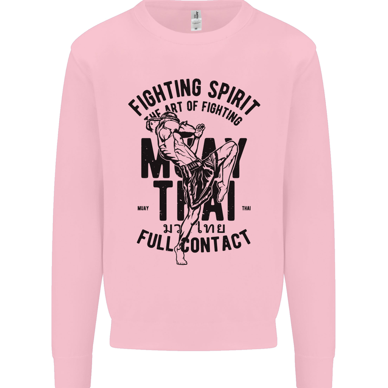 Muay Thai Full Contact Martial Arts MMA Mens Sweatshirt Jumper Light Pink