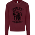 Muay Thai Full Contact Martial Arts MMA Mens Sweatshirt Jumper Maroon