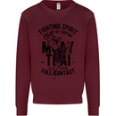 Muay Thai Full Contact Martial Arts MMA Mens Sweatshirt Jumper Maroon