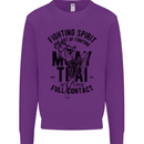 Muay Thai Full Contact Martial Arts MMA Mens Sweatshirt Jumper Purple