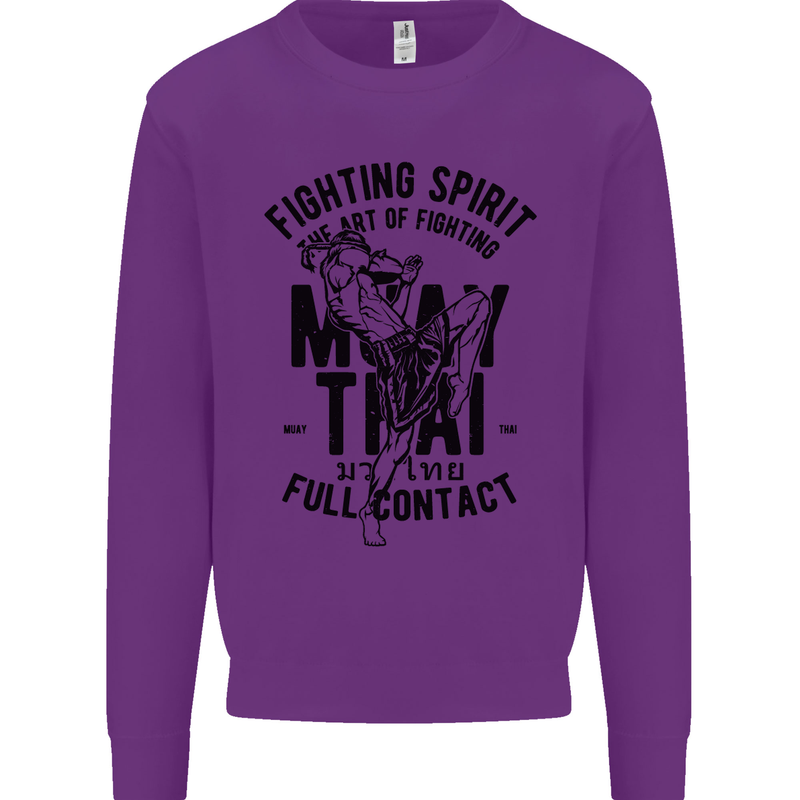 Muay Thai Full Contact Martial Arts MMA Mens Sweatshirt Jumper Purple