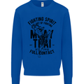 Muay Thai Full Contact Martial Arts MMA Mens Sweatshirt Jumper Royal Blue