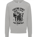 Muay Thai Full Contact Martial Arts MMA Mens Sweatshirt Jumper Sports Grey