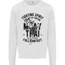 Muay Thai Full Contact Martial Arts MMA Mens Sweatshirt Jumper White