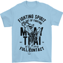 Muay Thai Full Contact Martial Arts MMA Mens T-Shirt Cotton Gildan Light Blue