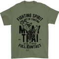 Muay Thai Full Contact Martial Arts MMA Mens T-Shirt Cotton Gildan Military Green