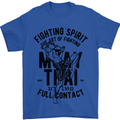 Muay Thai Full Contact Martial Arts MMA Mens T-Shirt Cotton Gildan Royal Blue