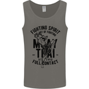 Muay Thai Full Contact Martial Arts MMA Mens Vest Tank Top Charcoal