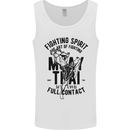 Muay Thai Full Contact Martial Arts MMA Mens Vest Tank Top White