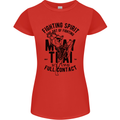Muay Thai Full Contact Martial Arts MMA Womens Petite Cut T-Shirt Red