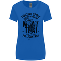 Muay Thai Full Contact Martial Arts MMA Womens Wider Cut T-Shirt Royal Blue