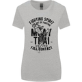 Muay Thai Full Contact Martial Arts MMA Womens Wider Cut T-Shirt Sports Grey