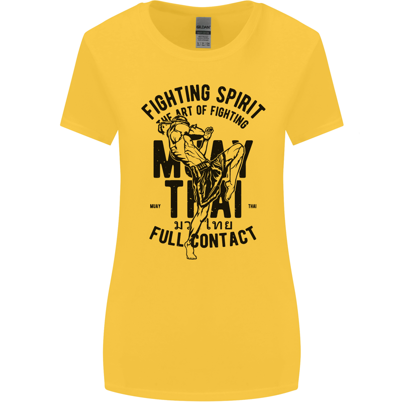 Muay Thai Full Contact Martial Arts MMA Womens Wider Cut T-Shirt Yellow