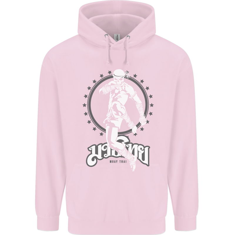 Muay Thai Skeleton MMA Mixed Martial Arts Childrens Kids Hoodie Light Pink