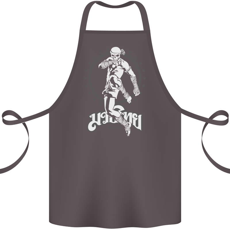 Muay Thai Skeleton MMA Mixed Martial Arts Cotton Apron 100% Organic Dark Grey