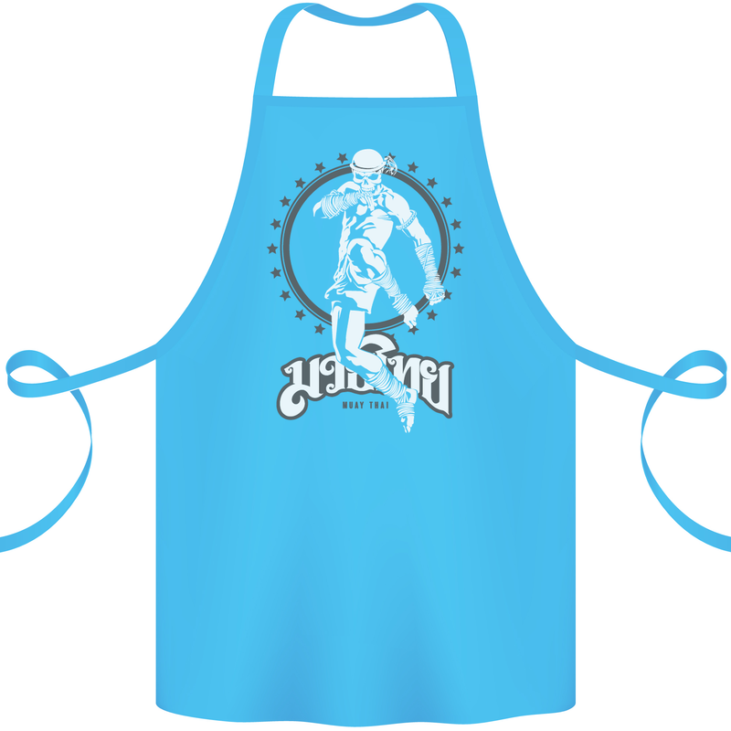 Muay Thai Skeleton MMA Mixed Martial Arts Cotton Apron 100% Organic Turquoise