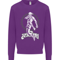 Muay Thai Skeleton MMA Mixed Martial Arts Kids Sweatshirt Jumper Purple