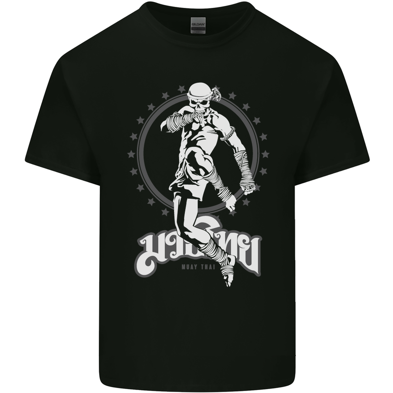 Muay Thai Skeleton MMA Mixed Martial Arts Kids T-Shirt Childrens Black