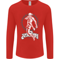 Muay Thai Skeleton MMA Mixed Martial Arts Mens Long Sleeve T-Shirt Red