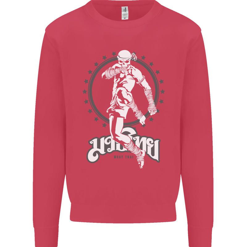 Muay Thai Skeleton MMA Mixed Martial Arts Mens Sweatshirt Jumper Heliconia