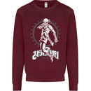 Muay Thai Skeleton MMA Mixed Martial Arts Mens Sweatshirt Jumper Maroon