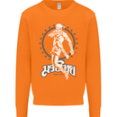 Muay Thai Skeleton MMA Mixed Martial Arts Mens Sweatshirt Jumper Orange